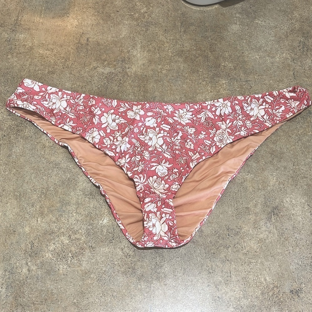 NWT J. Crew Curved Waist Cheeky Bikini Bottom Pink Tossed Floral Women’s Size 3X